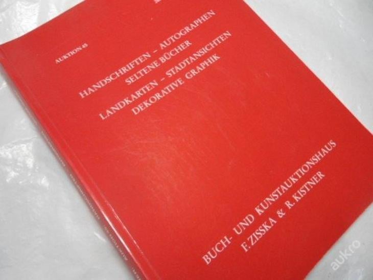 Katalog Handschriften autogr.bucher Landkarten - Starožitnosti a umění