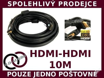 KABEL HDMI 10M GOLD v1.4 FULL HD, 3D, ETHERNET