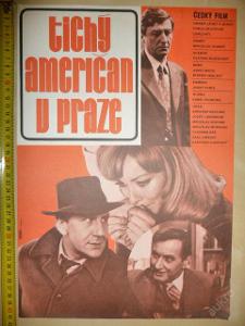 Filmový plakát - TICHÝ AMERIČAN V PRAZE - 1977