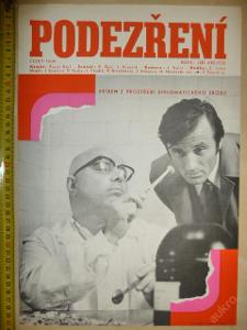 Filmový plakát z kina - PODEZŘENÍ - 1972