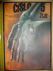 Filmový plakát z kina - ČÍSLO 5 ŽIJE - 1986