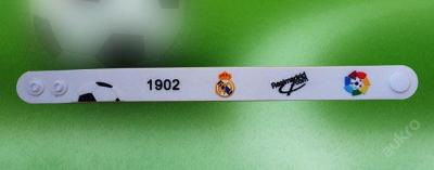 Fotbalový silikonový 3D bílý náramek - Real Madrid