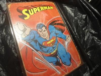 Superman - retro plech.cedule 20x30 cm