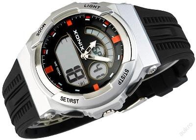 Sportovní hodinky XONIX, stopky, 3x čas, WR100M