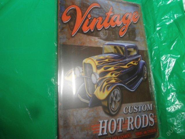 Retro plech. ceduľa Vintage Custom Rod Rods auto - Auto-moto