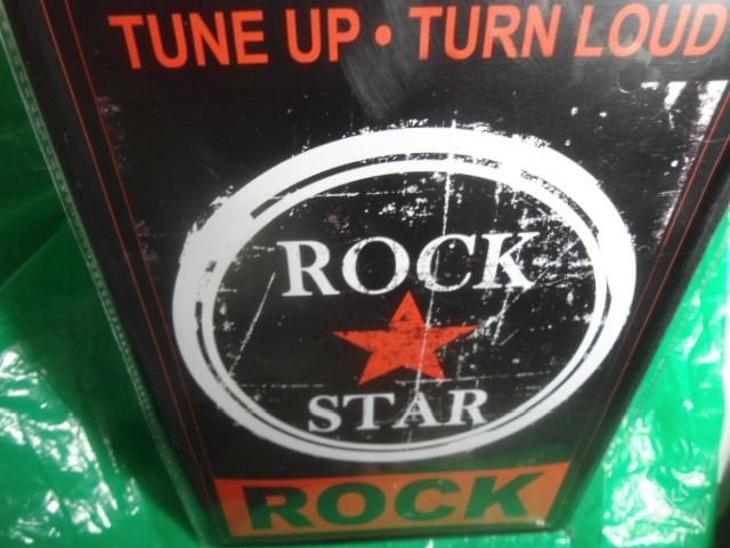 Retro plech.cedule Rock Star - Tune Up Tune Loud - Příslušenství k hudbě a filmu