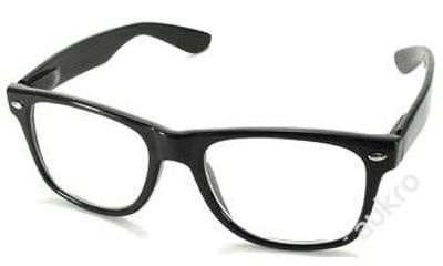 Luxusní RETRO Brýle WAYFARER Old School čire Nerd - černe