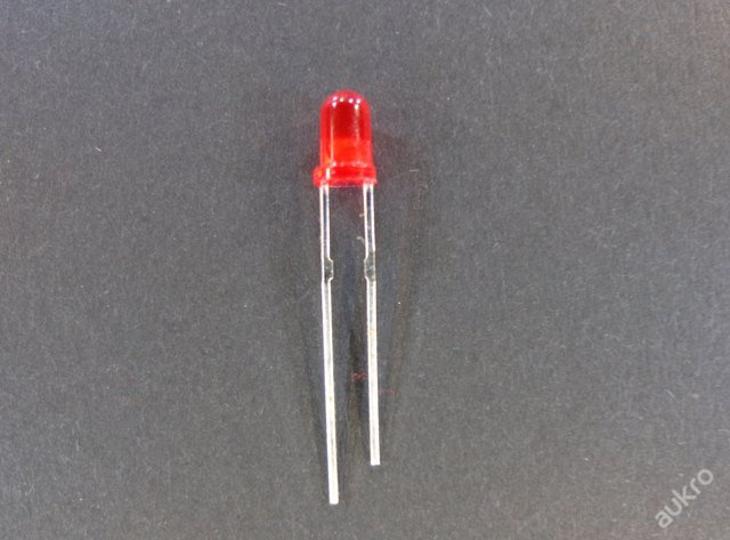 LED červená, 3mm - Aktivní elektro součástky