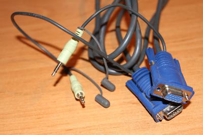 VGA kabel s jack 3,5 stíněný 1,5m VGA to VGA