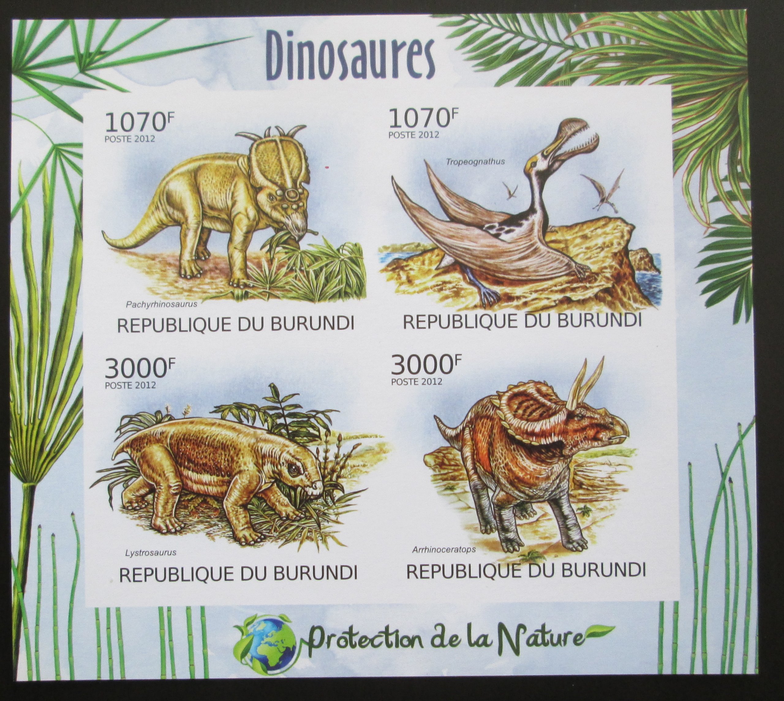 Burundi 2012 Dinosauři, neperf. Mi# 2555-58 B 1287 - Tematické známky
