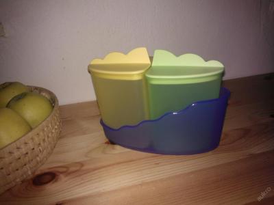 Tupperware odměrky žlutá a zelená s lodičkou
