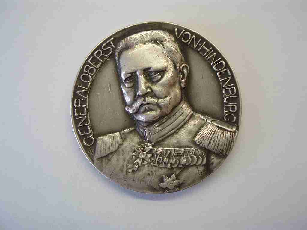 Medaila Generál Hindemburg-striebro punc - Numizmatika