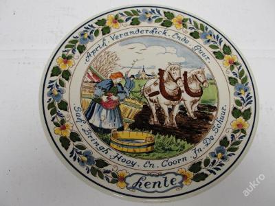 Porcelánový, závěsný talíř-ruční dekor - Holandsko