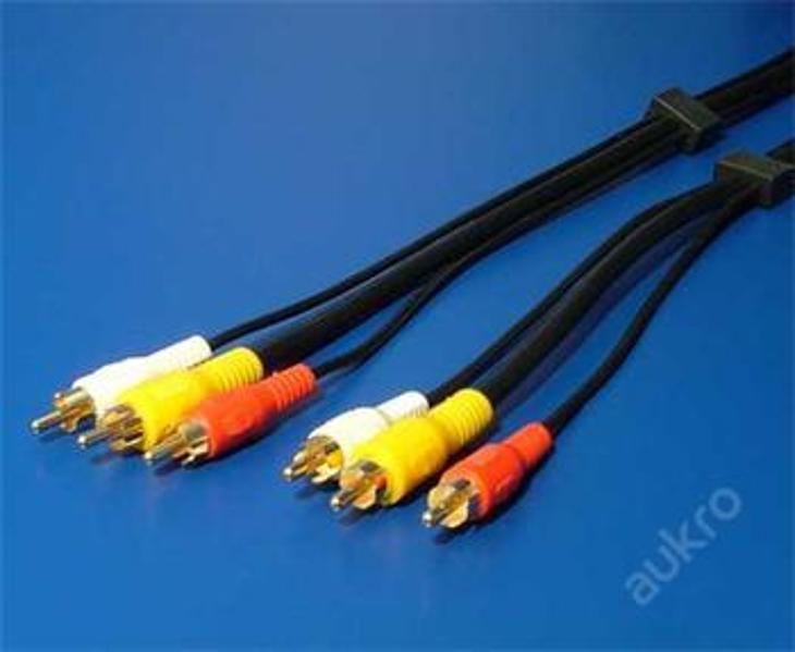 CINCH audio video kabel propojovací 3xM/M 1,5m - Elektro