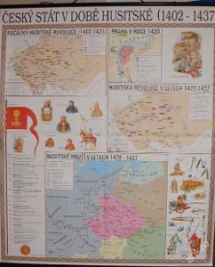 Dějepisná nástěnná mapa HUSITÉ  148x170