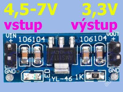 ARD8-12 Arduino zdroj z 4,5-7V na 3,3V 800mA max