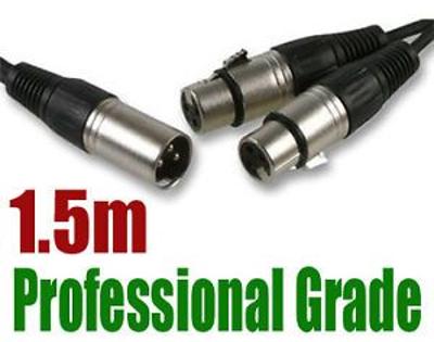 XLR kabel - spliter 1,5 m /male to 2 female /