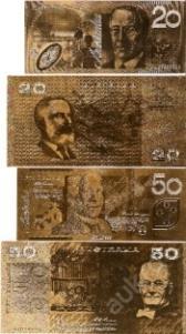 AUSTRÁLIE 20 dollars Zlatá bankovka fólie - Sběratelství