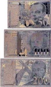 FRANCIE 50 francs Zlatá bankovka fólie