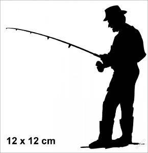 Samolepka rybář 12x12 cm