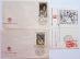 3 x MUCHA návrh první známky DOPISNICE / podpis razítka známky 1968-69 - Známky