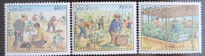 Laos 1991 Výsadba stromů Mi# 1267-69 8.50€ 0080