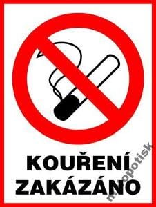 Cedule výstražná hliníková - kouření zakázáno