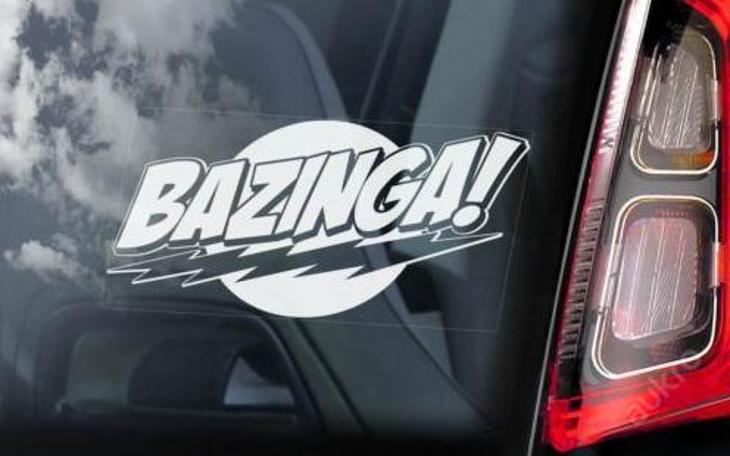 Bazinga - autonálepka na sklo aj. samolepka - Sběratelství