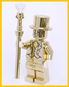 LEGO figurka Mr. GOLD chromovaný - CUSTOM