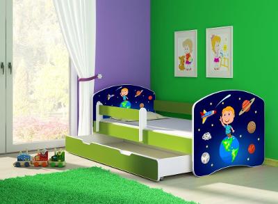 Dětská postel s šuplíkem a barierou Green 85x184cm