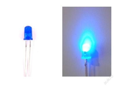LED modrá 5mm, difuzní