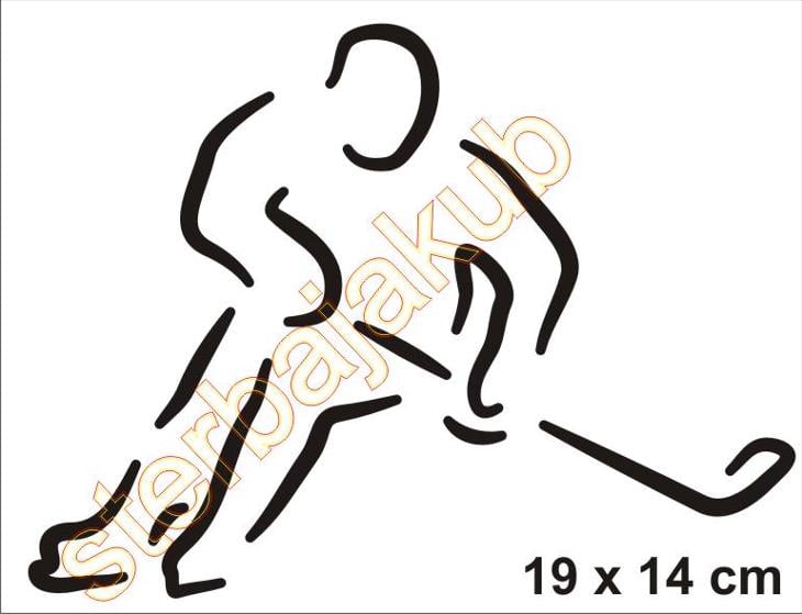Samolepka   skica hokej 19 x 14 cm - Vybavení pro kolektivní sporty