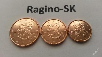 Finsko 2012 - Sada 1+2+5 Cent UNC