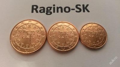 Portugalsko 2002 - Sada 1+2+5 Cent UNC