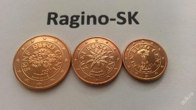 Rakousko 2002 - Sada 1+2+5 Cent UNC