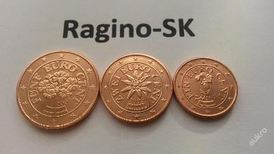 Rakousko 2005 - Sada 1+2+5 Cent UNC