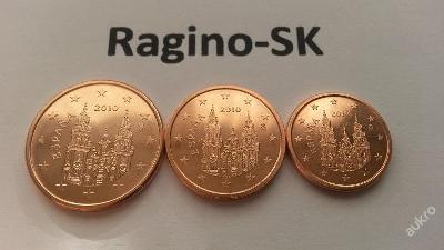 Špaňelsko 2010 - Sada 1+2+5 Cent UNC