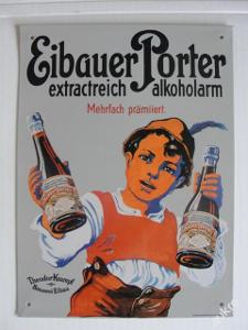 Plechová reklamní cedule-  pivo Eibauer Porter