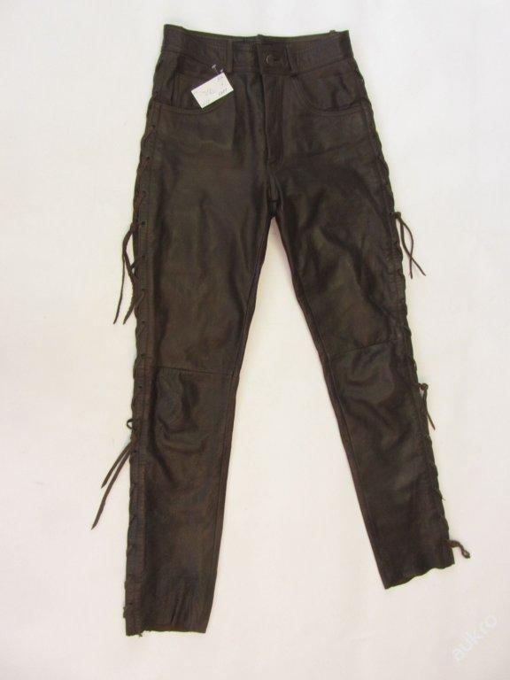 Kožené šněrovací kalhoty LINUS vel. 28 pas: 72 c - Náhradní díly a příslušenství pro motocykly