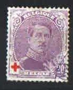 Belgie - Mi.109 - Král Albert I - červený kříž