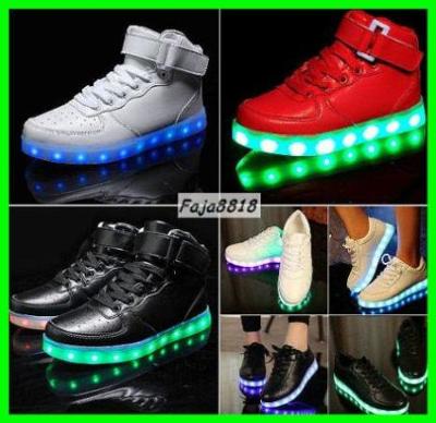 Svíticí LED party boty / tenisky-7 barev, vel.27-45