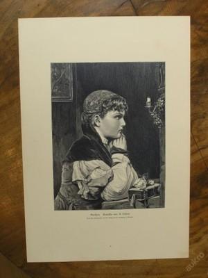 dřevoryt - 1890 - Gretchen - (D419)