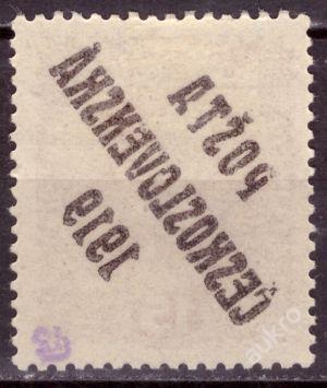 1919 (ČSR I) - zn. 38 s obtiskem přetisku (1128)