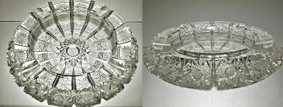 Starožitný popelník bohatý pařížský brus huť Annín 60. léta min. stol.