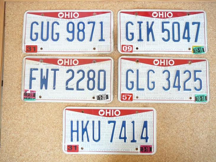 USA SPZ, 5x Ohio originál... - Motoristické registrační značky