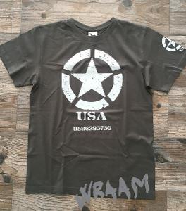 Hvězda U.S.army cars JEEP DODGE HUMMER pánské bavlněné tričko vel. XS