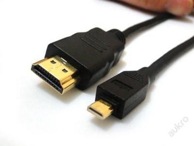 NOVÝ propojovací zlacený kabel Micro HDMI (D) / HDMI - 1m