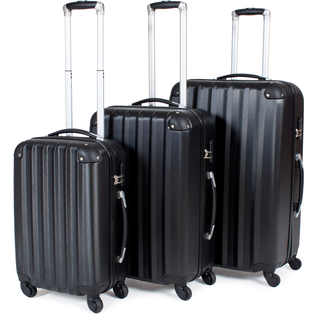 tectake 400717 sada 3 pevných cestovních kufrů - černá - Ostatní produkty a služby