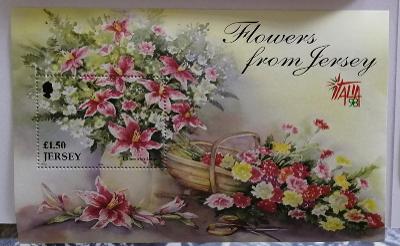 Jersey 1998 - svěží aršík, lilie, květiny, flora 3,5£