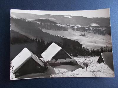Svátek přání Vánoce zima sníh Umělecká pohlednice Tatry foto Pacovský